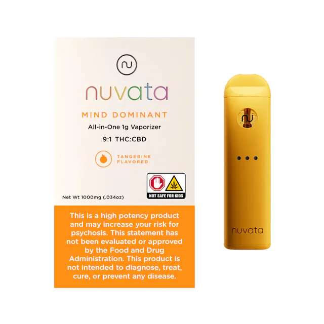 Nuvata Disposable Mind Dominant - Tangerine 9 THC : 1 CBD 1g (hybrid, disposables)