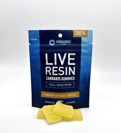 Cannalicious - 200mg Live Resin Gummies - Pineapple Haze - CONCENTRATES by Cannalicious Labs at King of Budz