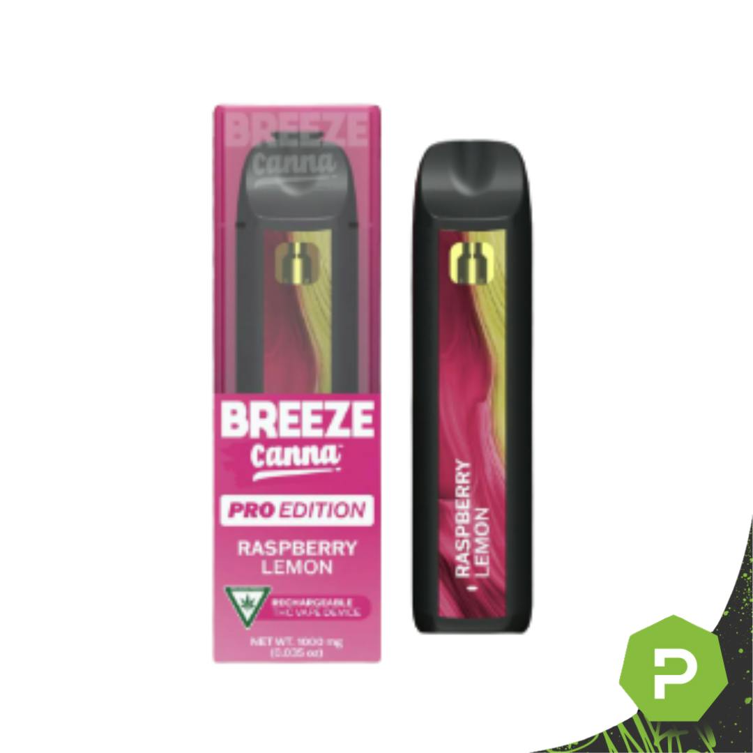 BREEZE Canna Raspberry Lemon - Synergy 1g PRO Vape Device  BREEZE Canna -  Puff Cannabis Cannabis Store in MI