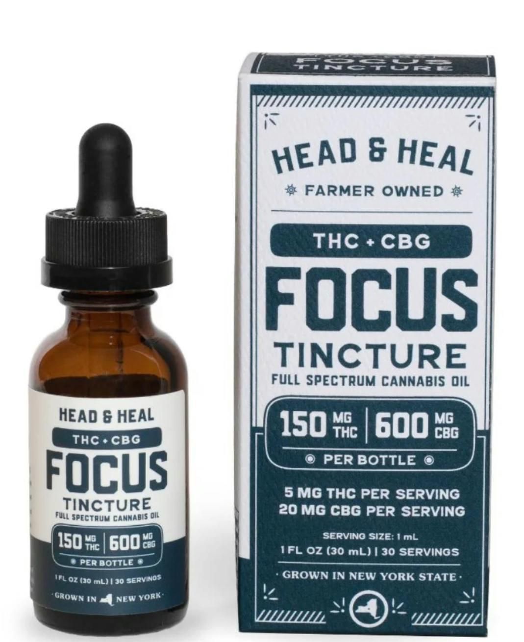 Head and Heal THC:CBG Tincture | 150mg | Focus Blend