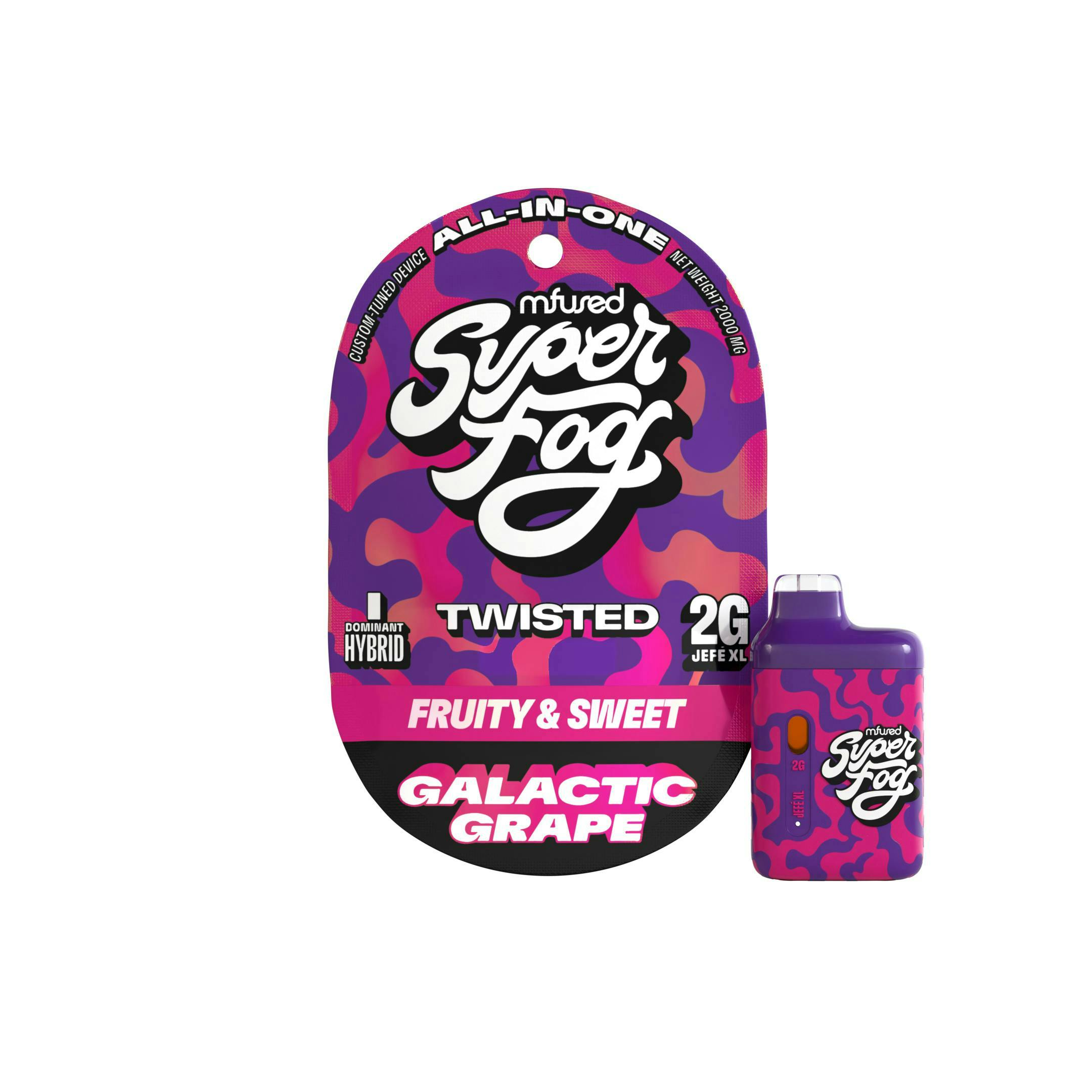 Mfused Superfog Galactic Grape 2g Twisted JefeXL Plus Vape