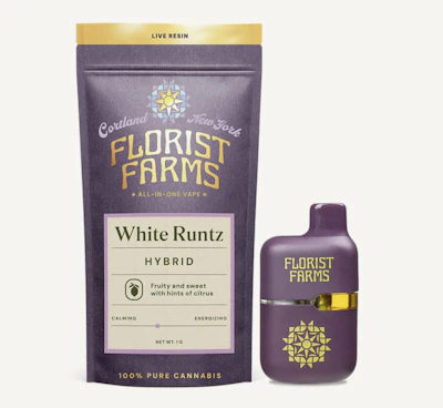Florist Farms - 1g Live Resin Disposable - White Runtz - DISPOSABLES by Florist Farms at King of Budz