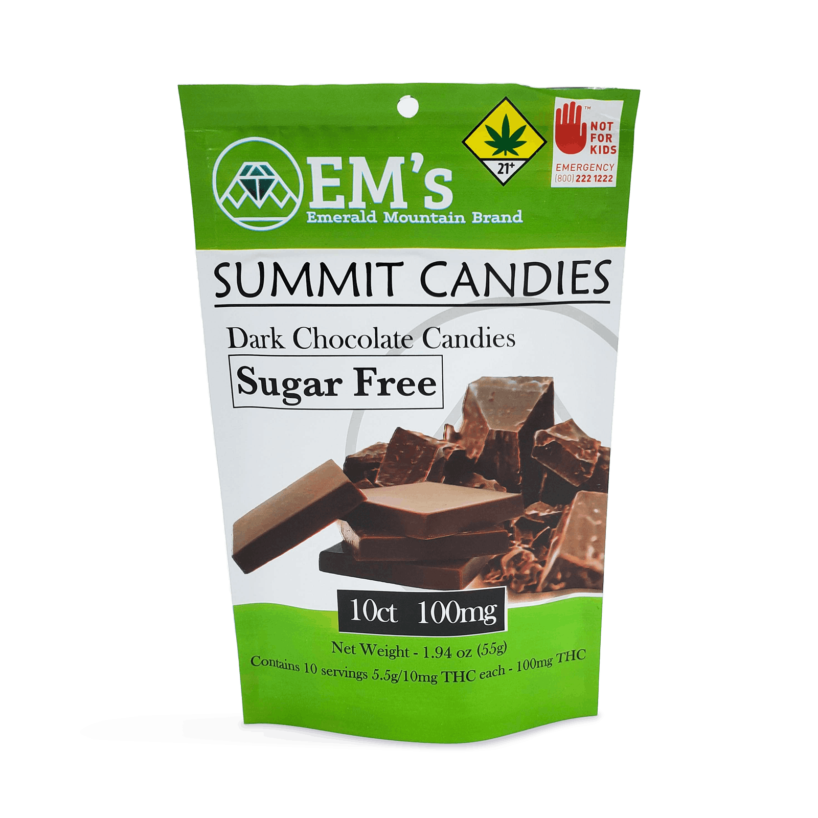 Summit Candies Dark Chocolate Sugar Free Candies 10pack in