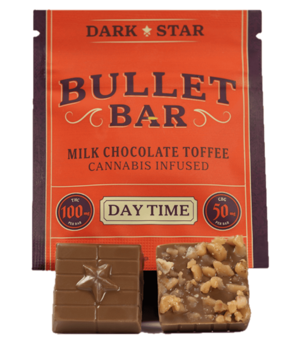 Product Bullet Bar | Milk Chocolate Toffee Daytime (S) | 100mg THC: 50mg CBG | Dark Star