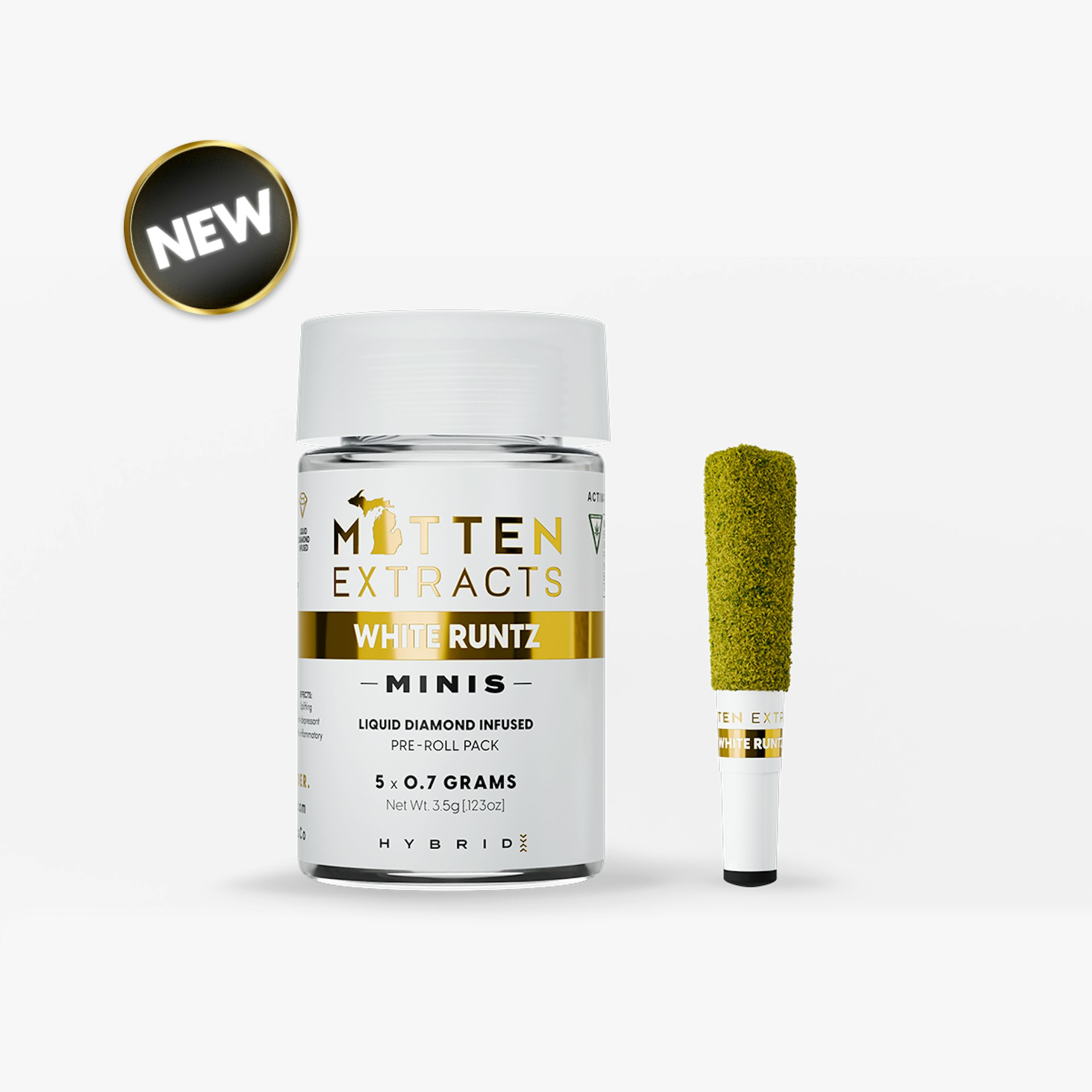 Mitten Extracts - White Runtz 5pk Infused Mini Pre-Rolls