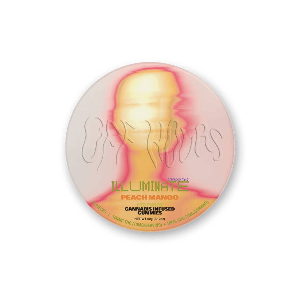 Illuminate | Peach Mango | 100mg THC | Gummies | 10 Pack | Off Hours