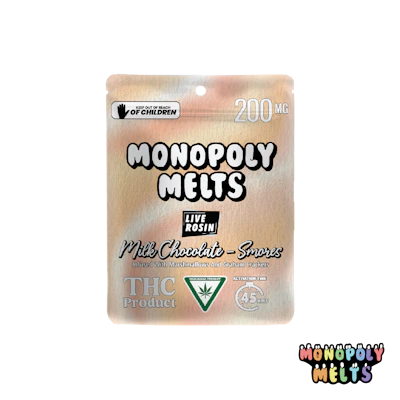 Monopoly Melts - 200mg Hash Rosin Chocolate - Milk Chocolate S'Mores