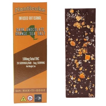 Dark Chocolate Orange Sea Salt • Single Chocolate Bar • 100mg