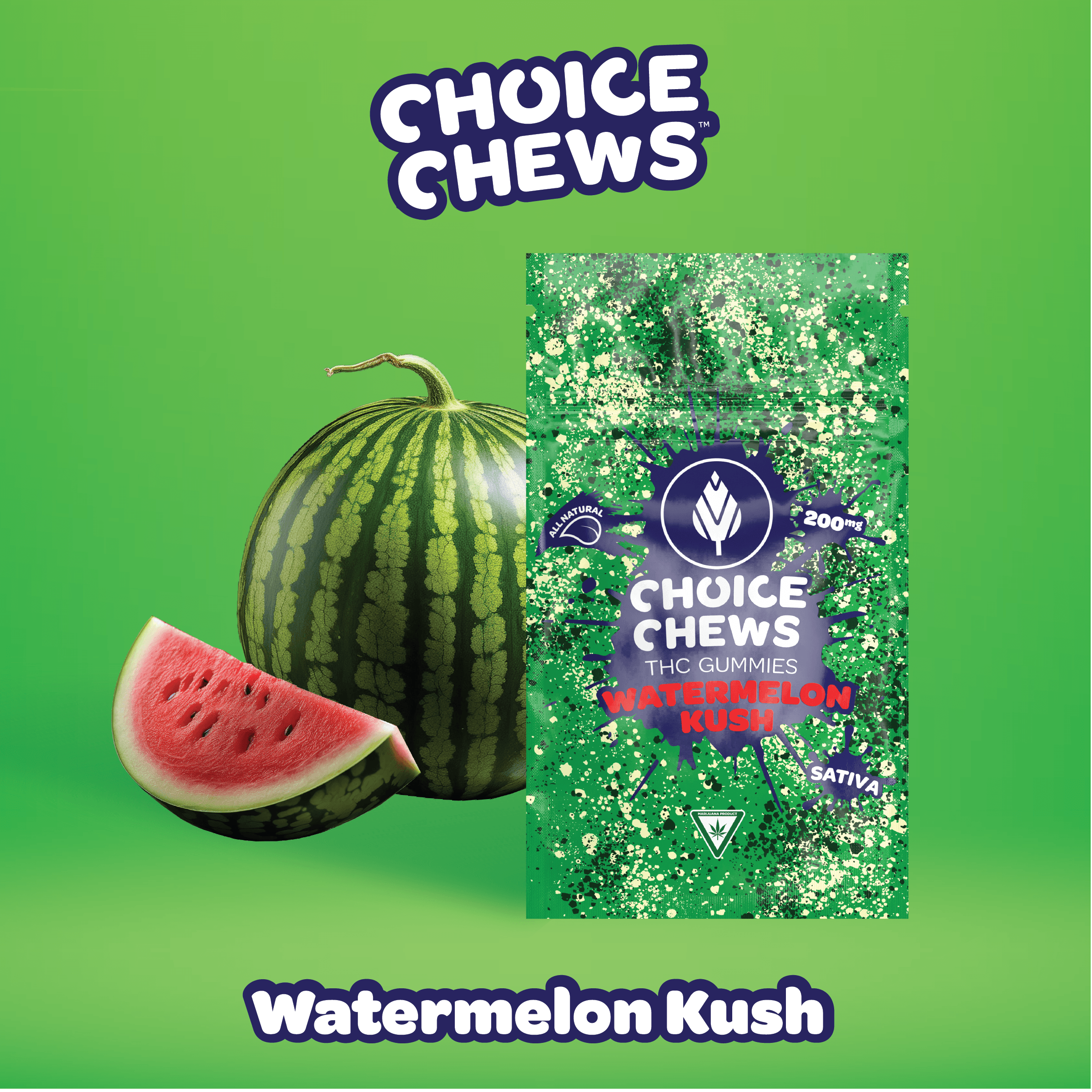 Product Watermelon Kush Sativa Gummies | Edibles | 100mg