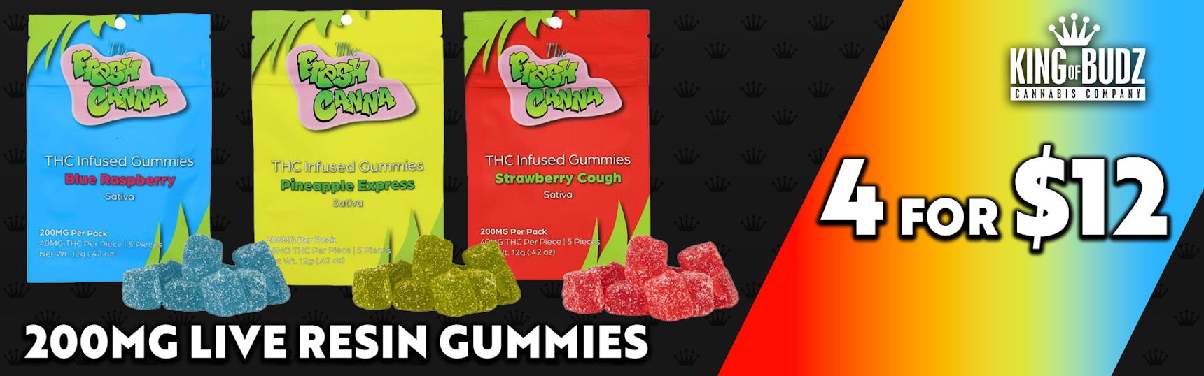 Fresh Canna 200mg Gimmies - 4/$12