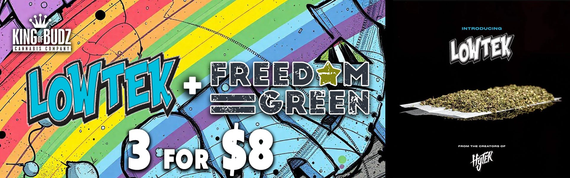 Lowtek/Freedom Green 1g Prerolls 3/$8