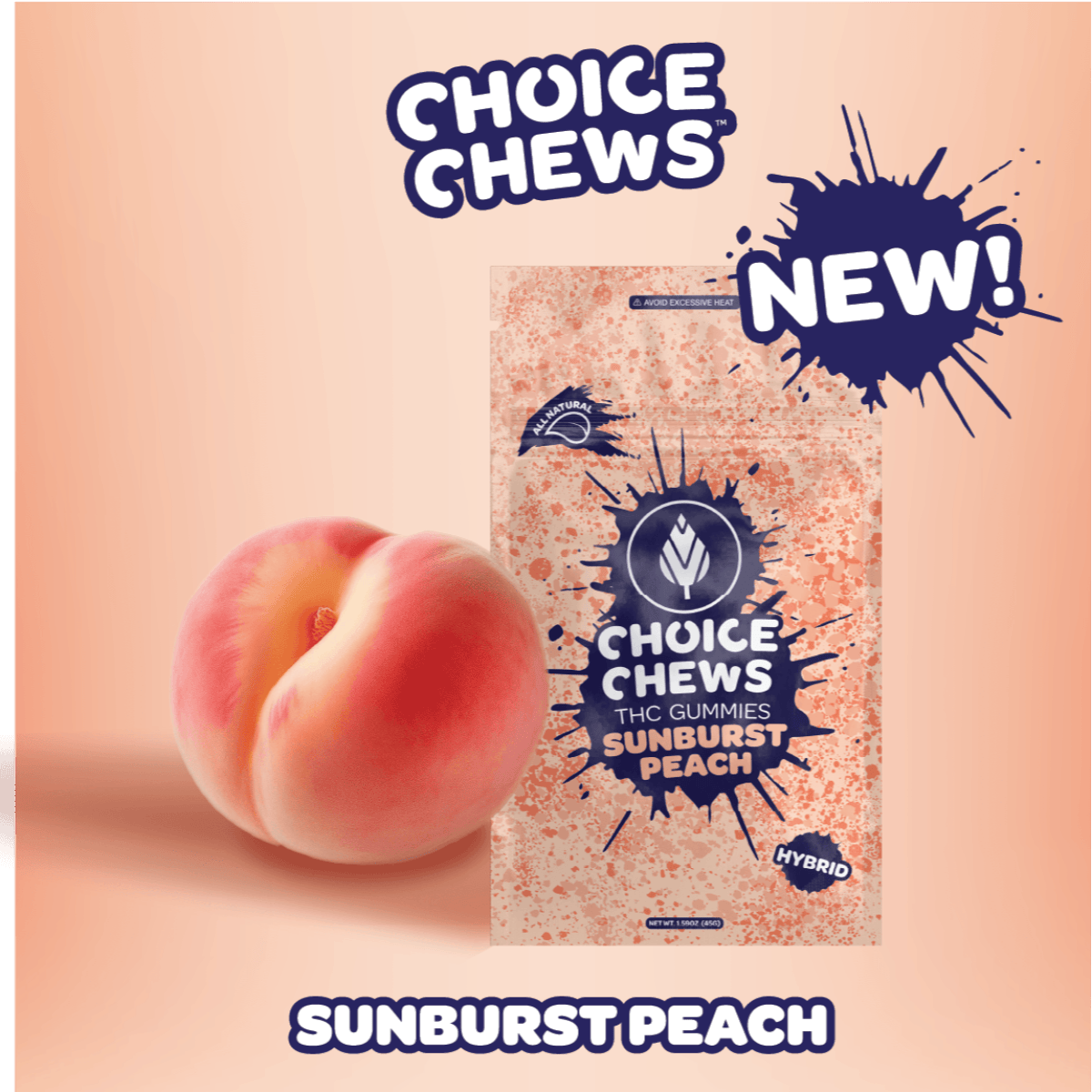Product Sunburst Peach Hybrid Gummies | Edibles | 100mg