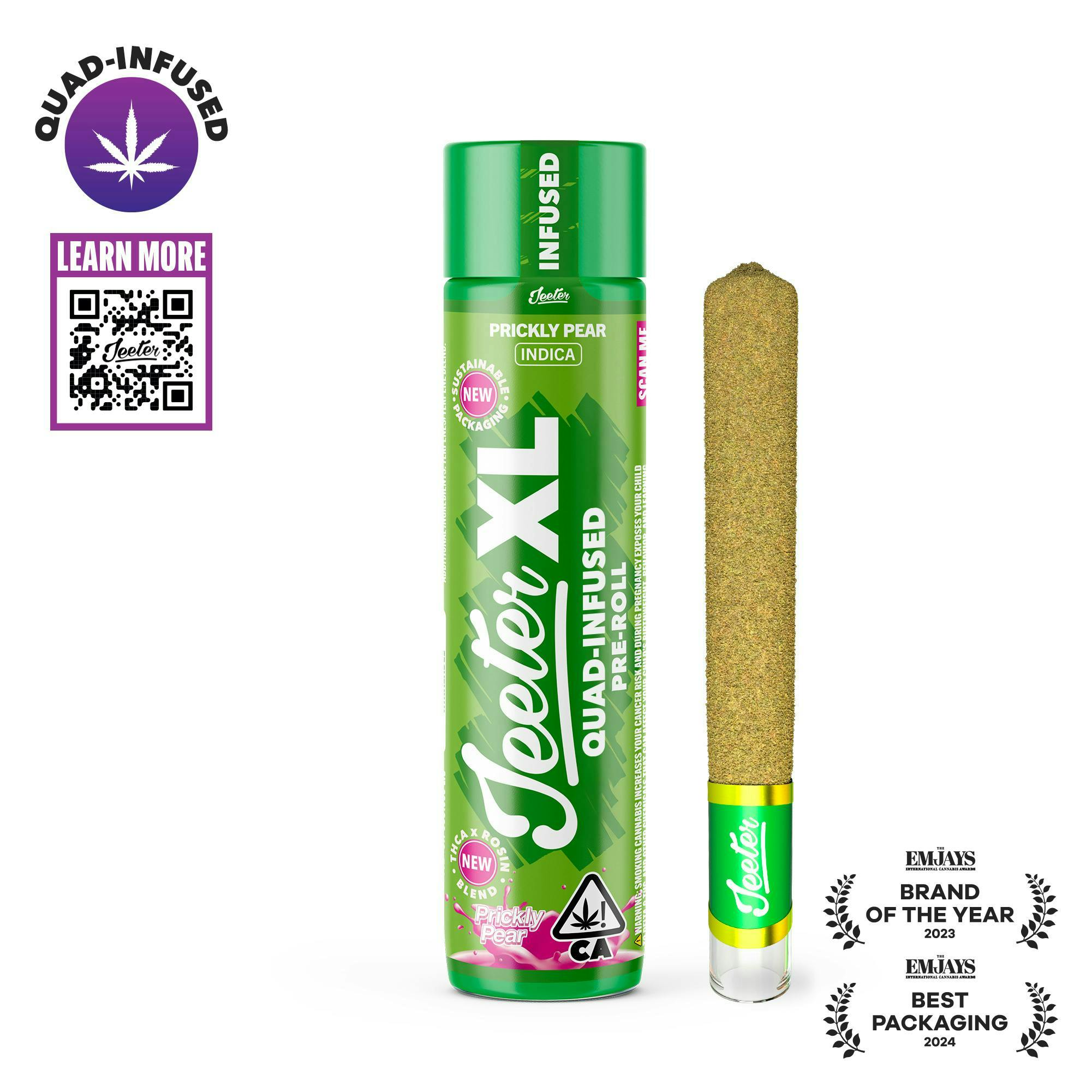 Jeeter - 2g Quad Infused Preroll - Prickly Pear