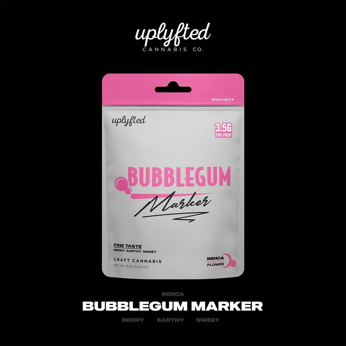 Uplyfted Cannabis Co. UPLYFTED | BUBBLEGUM MARKER | PRE-PACK INDICA/HYBRID — FLOWER