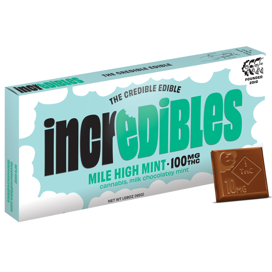 Incredibles Mile High Mint Bar Chocolate 100mg