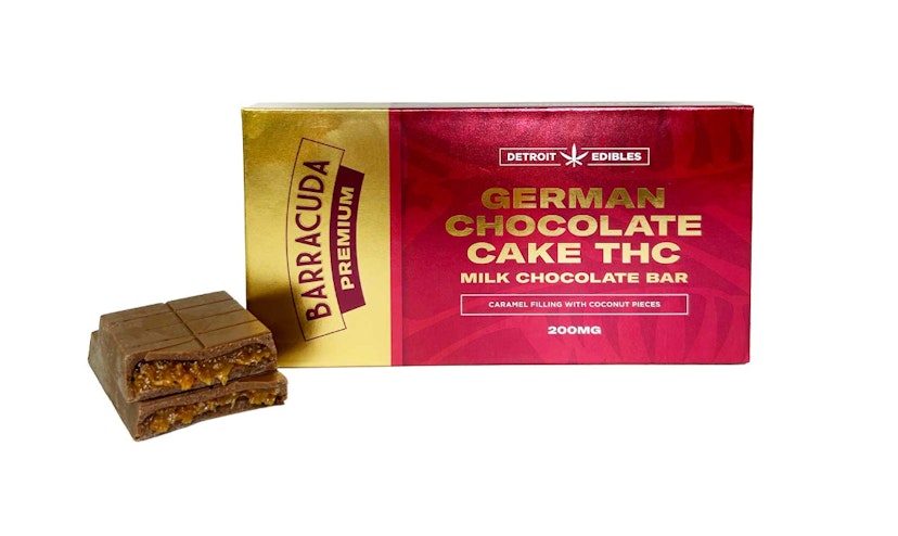 Detroit Edible | 200mg Premium Barracuda Bar | German Chocolate Cake Milk Chocolate