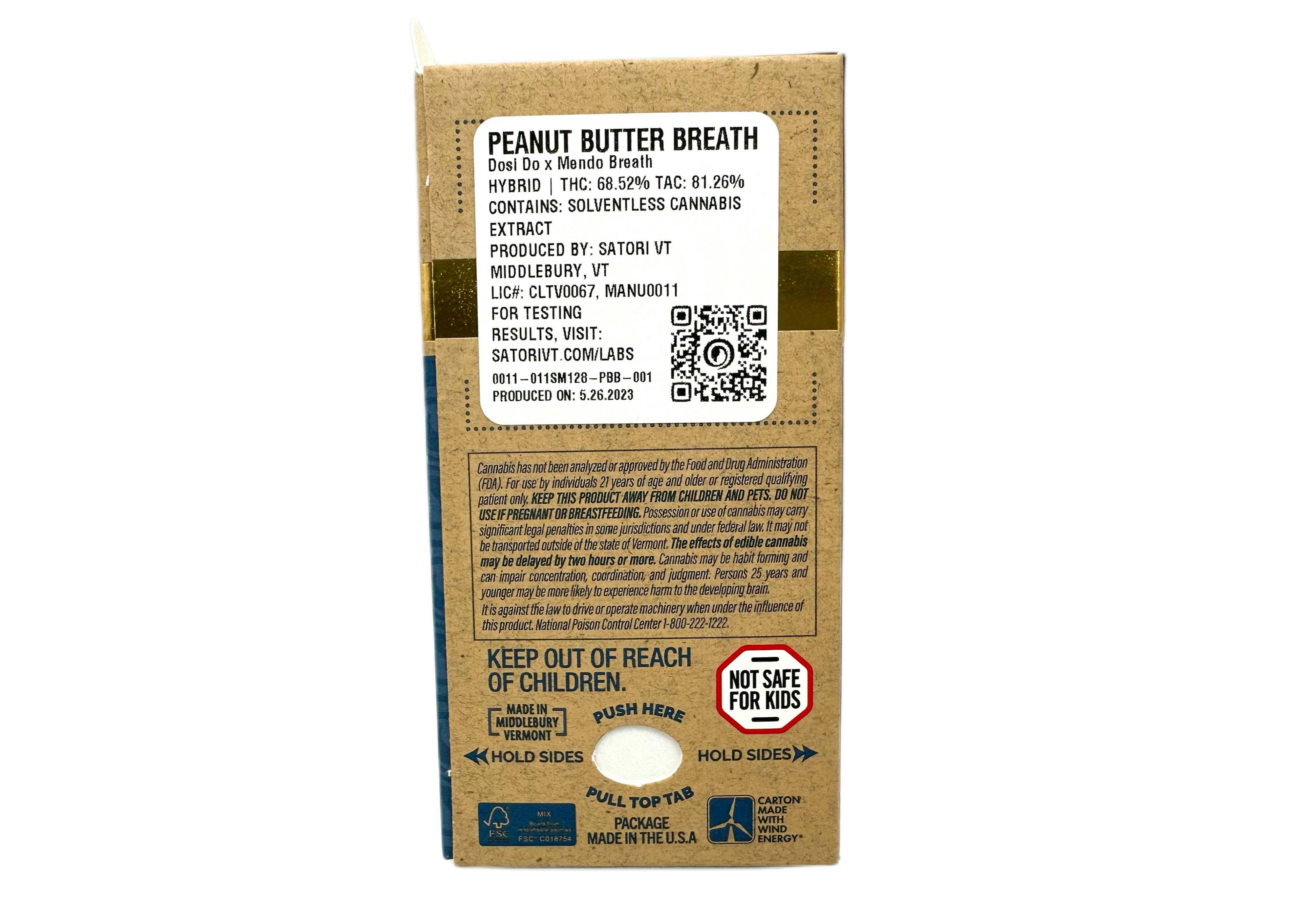 image of Peanut Butter Breath | .5g Hash Rosin Cartridge