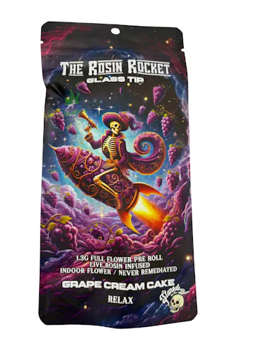 Stoned to the Bone | Grape Cream Cake  | Rosin Rocket | Infused Pre-Roll | 1.3g-1