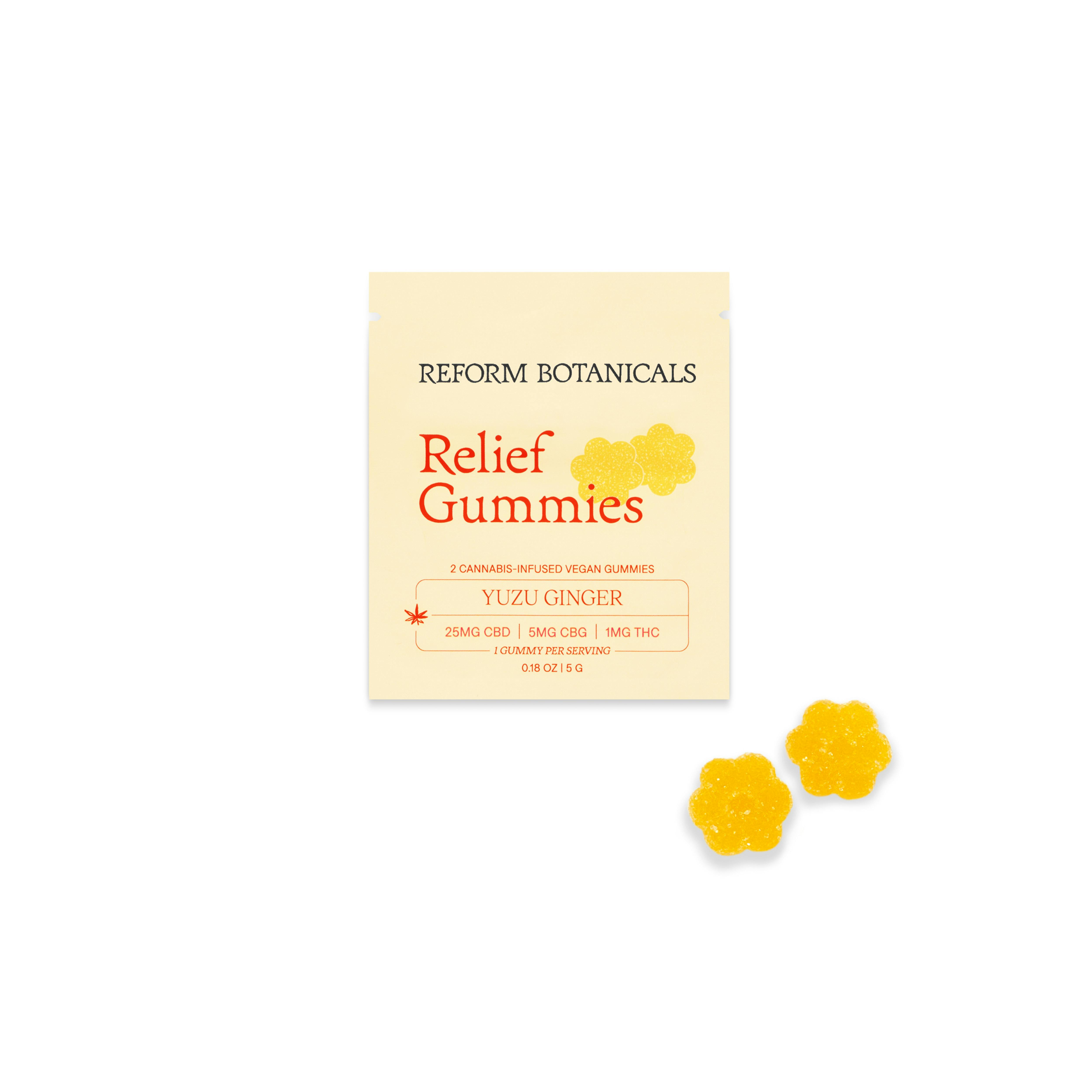 Reform Botanicals | Yuzu Ginger (RELIEF) | CBD Gummies | 2pk