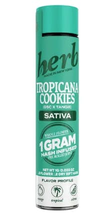 Herb Herb | Tropicana Cookies | 1g Hash Infused Preroll | Sativa