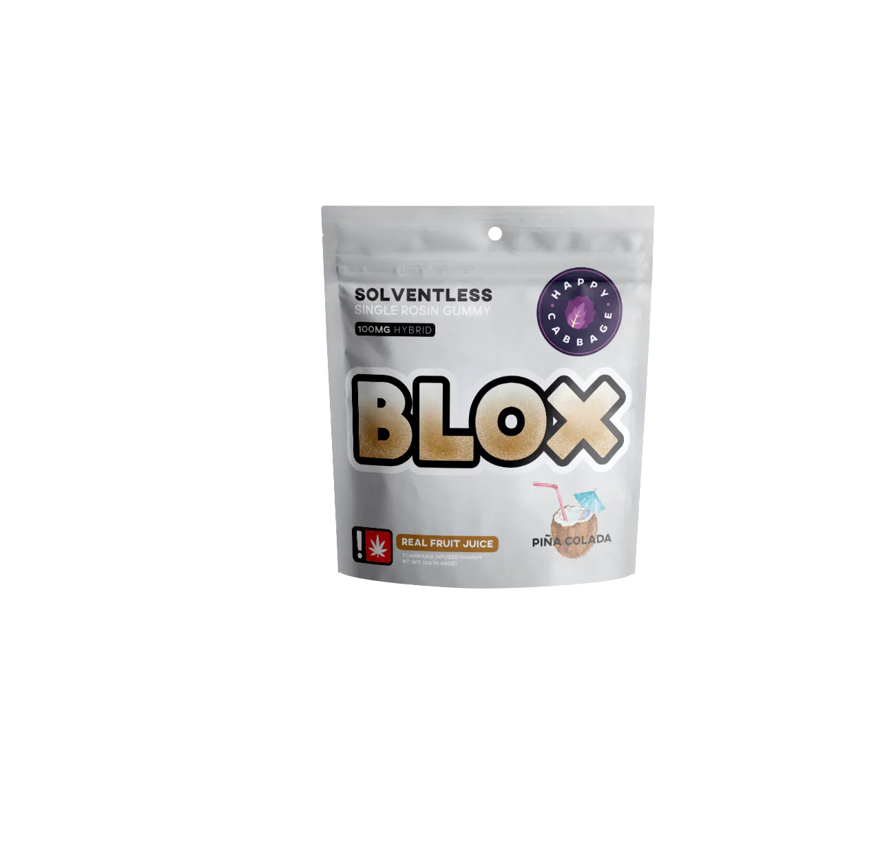 BLOX - Pina Colada - (Hybrid) 100mg THC Single Rosin Gummy