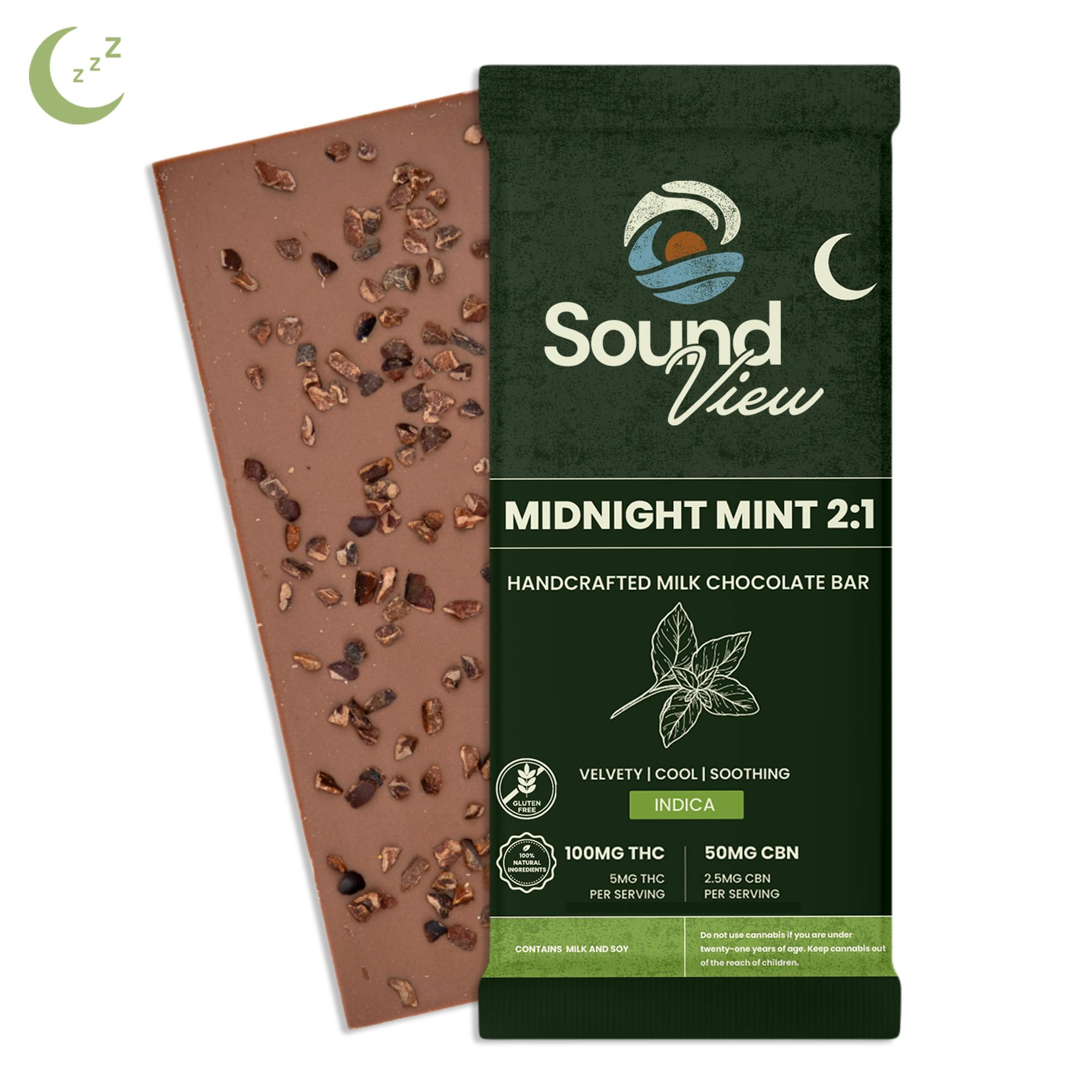 SoundView Midnight Mint Milk Chocolate 2:1 CBN Bar | T90.02mg C47
