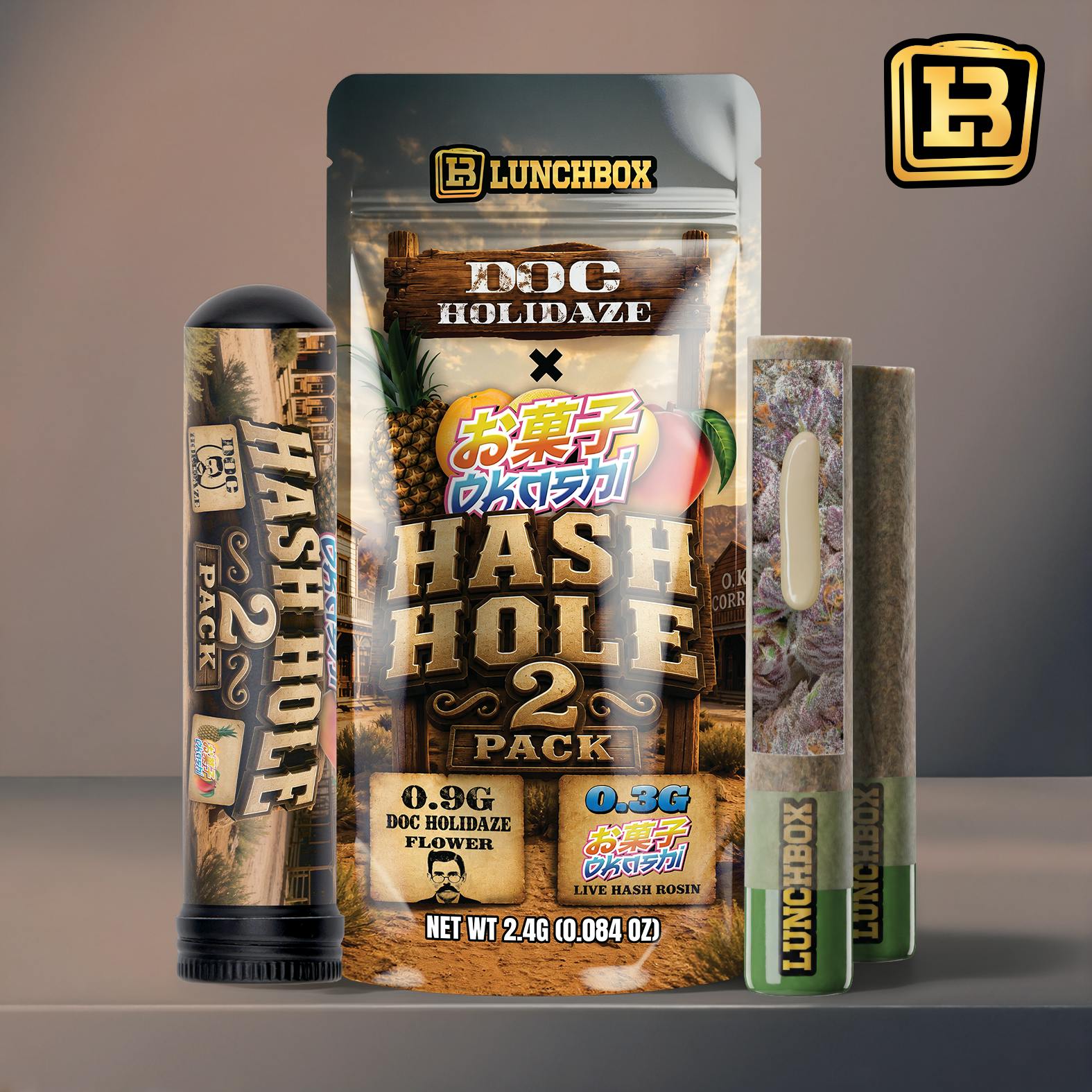 Doc Holidaze x Okashi | Hash Infused Pre-Roll | 2 x 1.2g