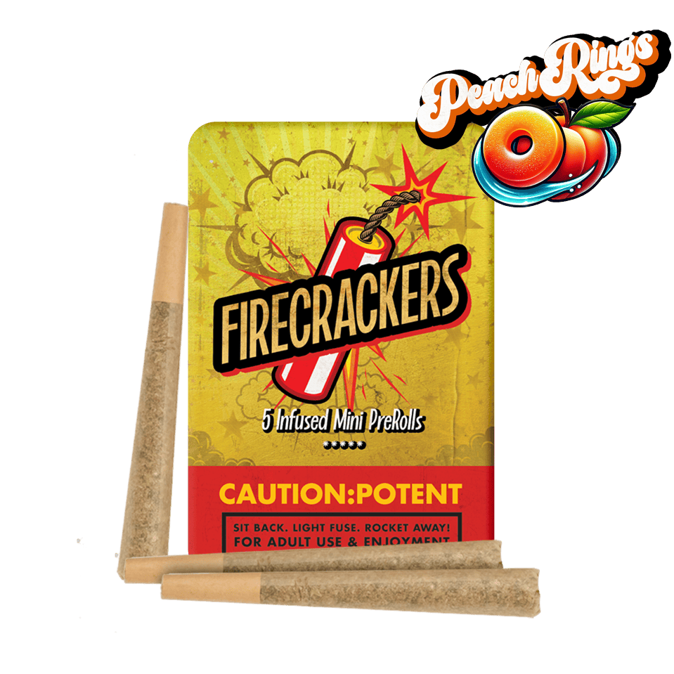 Peach Rings | 3.5g 5pk Infused Pre-Rolls | By Firecrackers - CNA