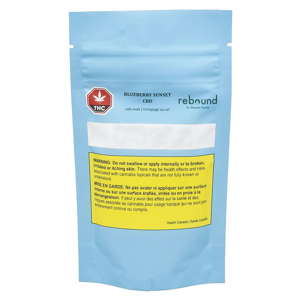 Rebound by stewart farms - blueberry sunset cbd salt soak - 125g