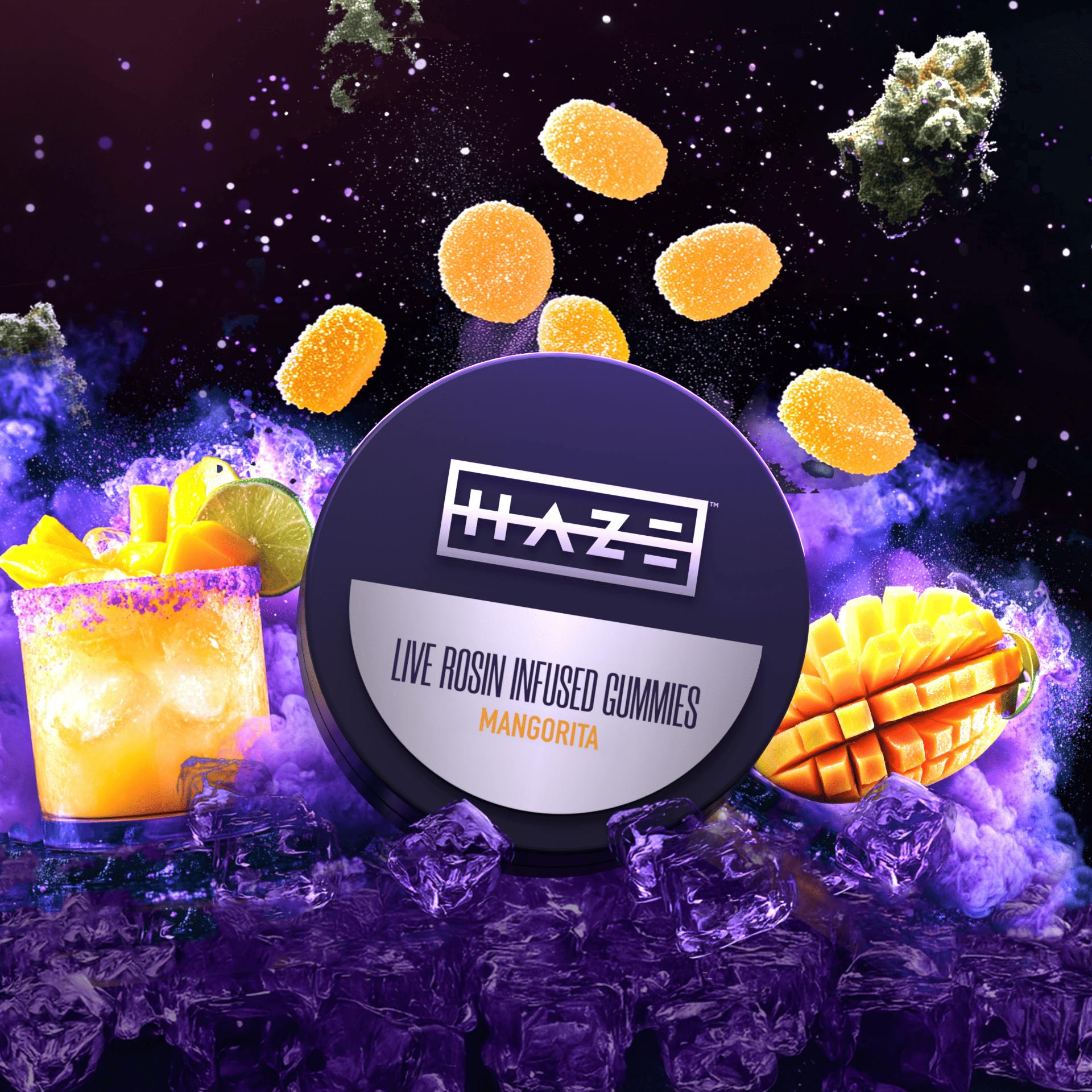 Haze Mangorita Live Rosin Gummies 10mg 10pk