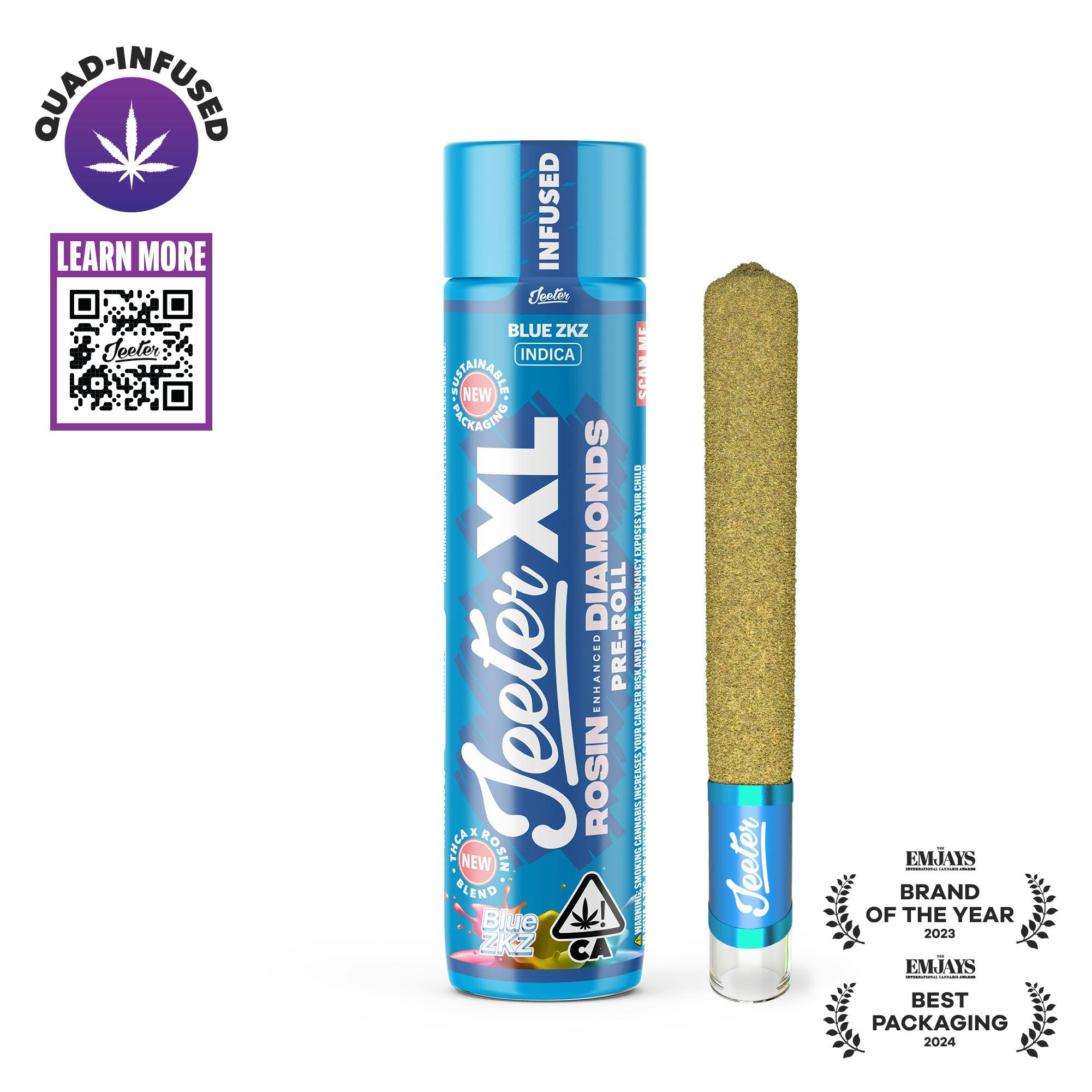 Blue ZKZ Quad-Infused XL Jeeter Joint | 2g