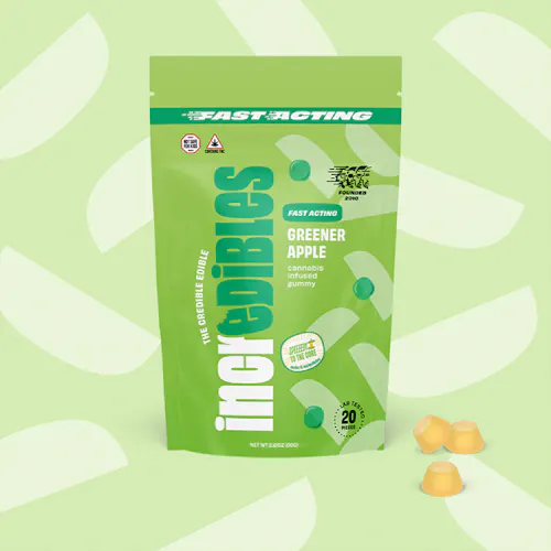 Fast Acting Greener Apple | Gummies | 20 pack | 100mg THC-active