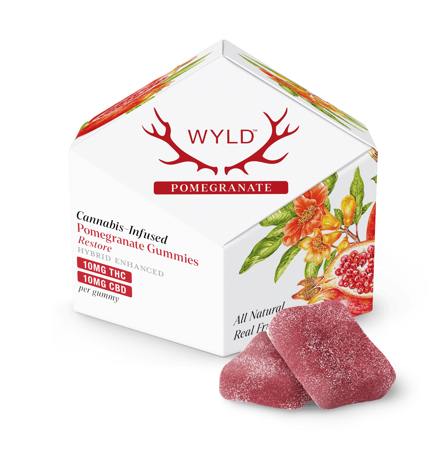WYLD - 100mg Gummies 1:1 THC/CBD - Pomegranate