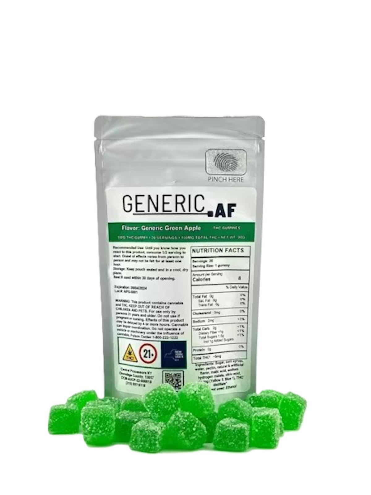 Photo of Generic AF | Green Apple | 20PK Gummies 100mg