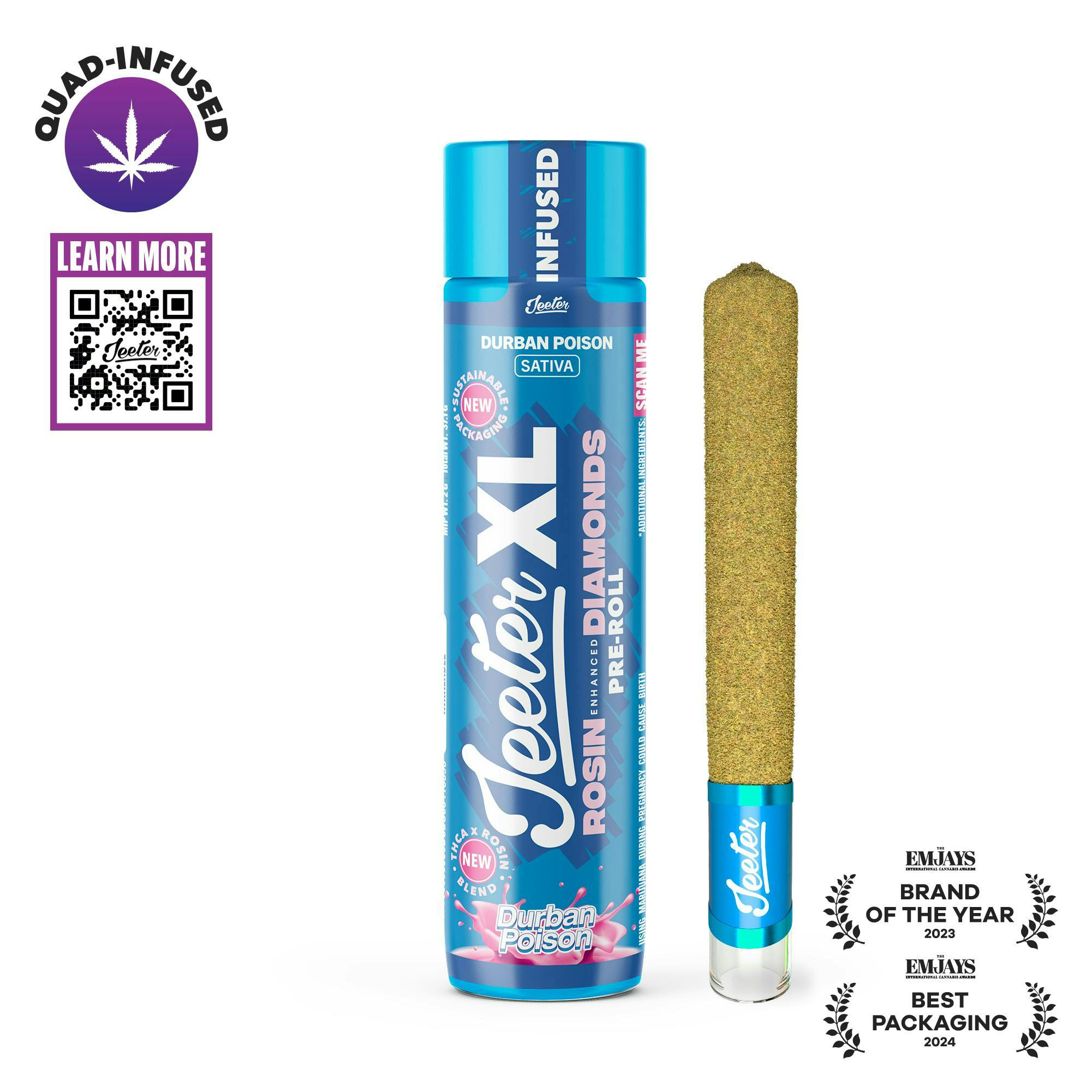 Jeeter - 2g Quad Infused Preroll - Durban Poison