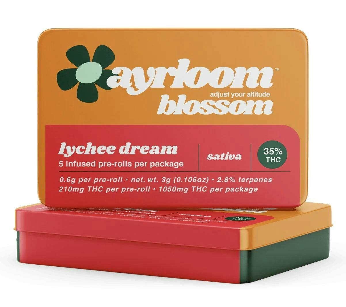 Ayrloom | Lychee Dream Infused Pre-Roll | 5 Pack | 3g-1