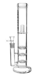 Triple Turbine Perc Straight Tube Bong