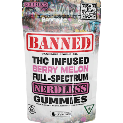 Banned - 200mg Nerdless Gummies - Berry Melon