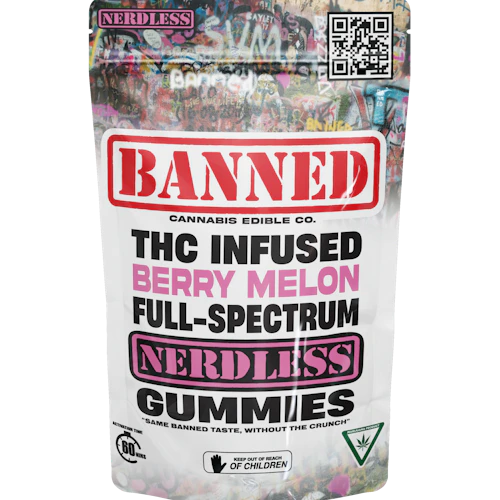 Banned - 200mg Nerdless Gummies - Berry Melon