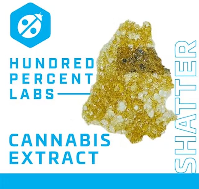 Shatter is a form of concentrate that is made by extracting cannabinoids and terpenes from cured cannabis flower. Shatter is translucent and stable at room temperature, but can range in consistency from very brittle to having a "pull-n-snap" quality.
