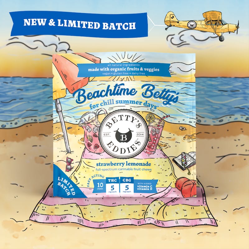 Product Betty's Eddies - Strawberry Lemonade 1:1 Fast Acting Taffy (50mg 10pk)