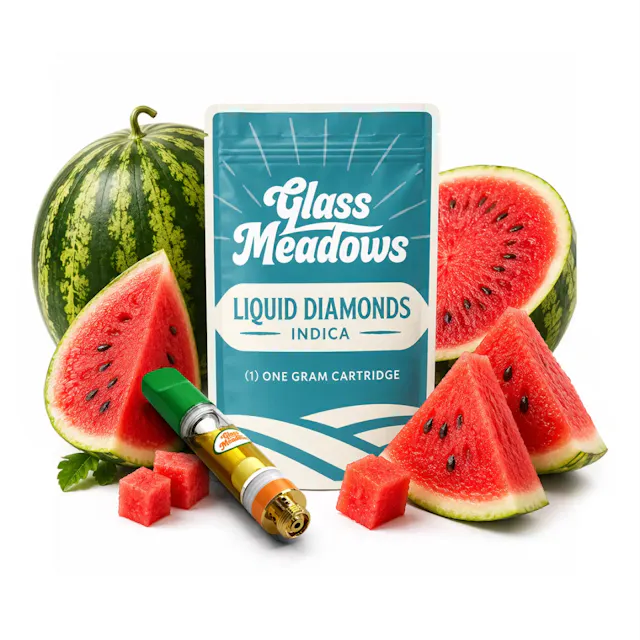 Glass Meadows Liquid Diamonds Vape Cart Watermelon Sugar 1g (indica, cartridges)