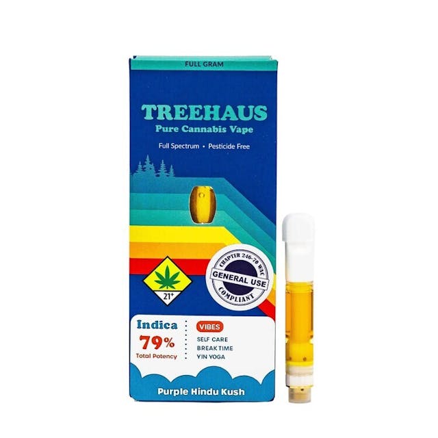 Treehaus Vape Cartridge - Purple Hindu Kush - 1g