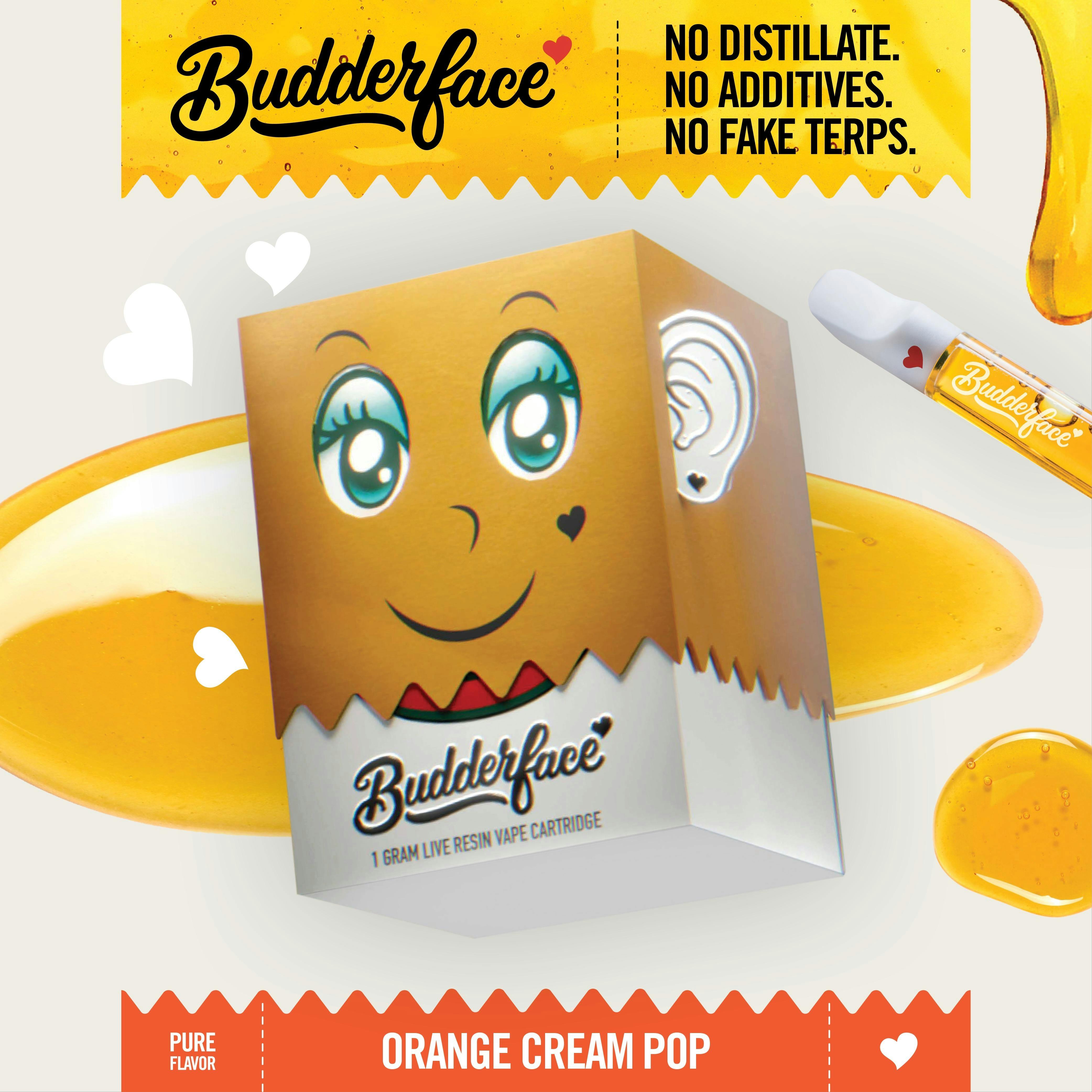 Budderface - 1g Live Resin Cart - Orange Cream Pop