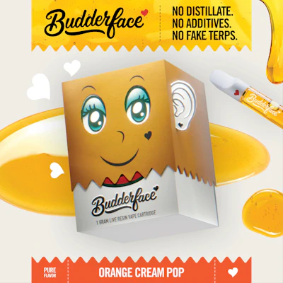 Budderface - 1g Live Resin Cart - Orange Cream Pop