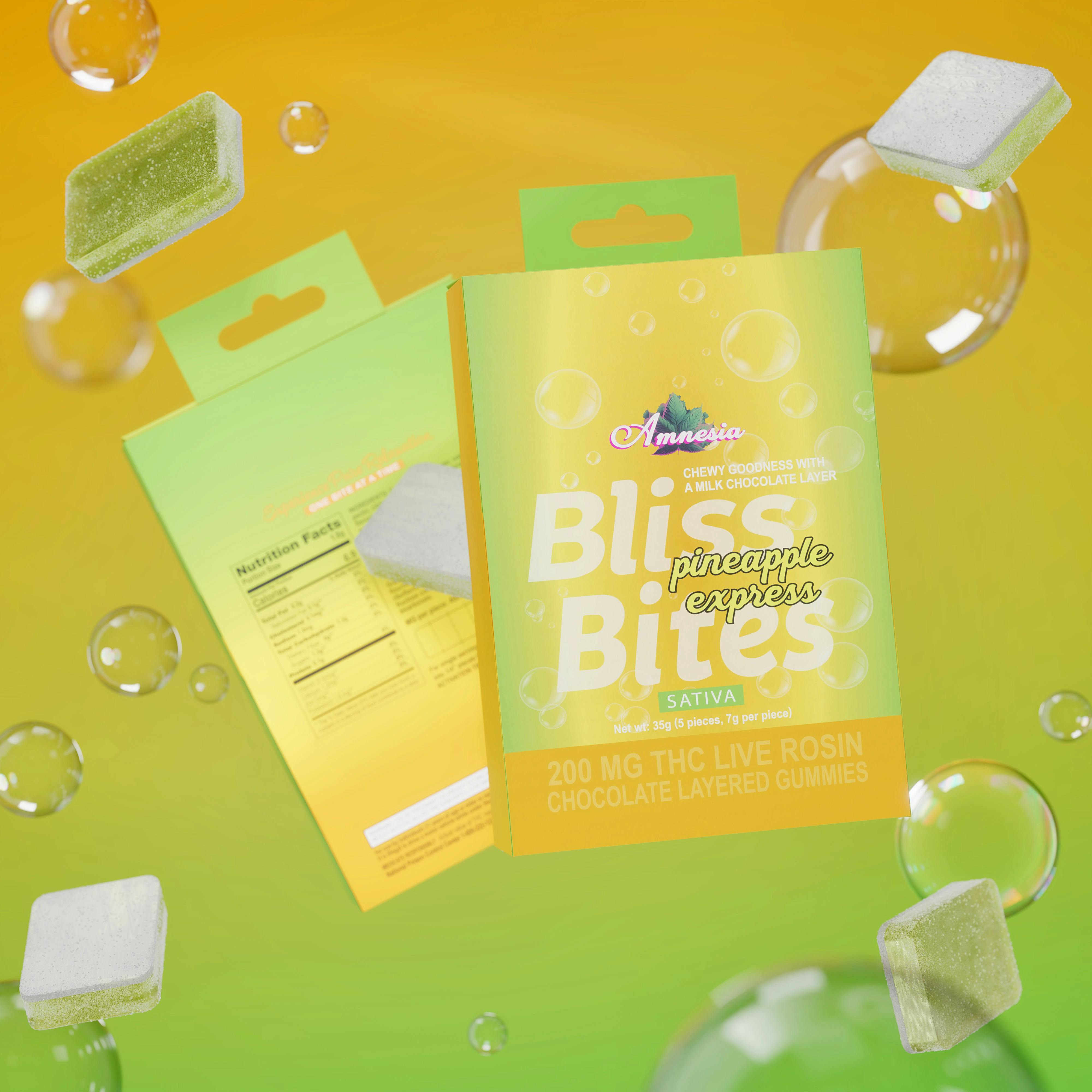 Bliss Bites - 200mg Hash Rosin Chocolate Layered Gummies - Pineapple Express