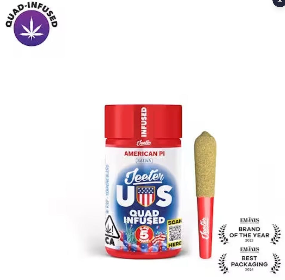 Baby Jeeter | American PI | 2.5G (5 x 0.5G) Infused Pre-Rolls