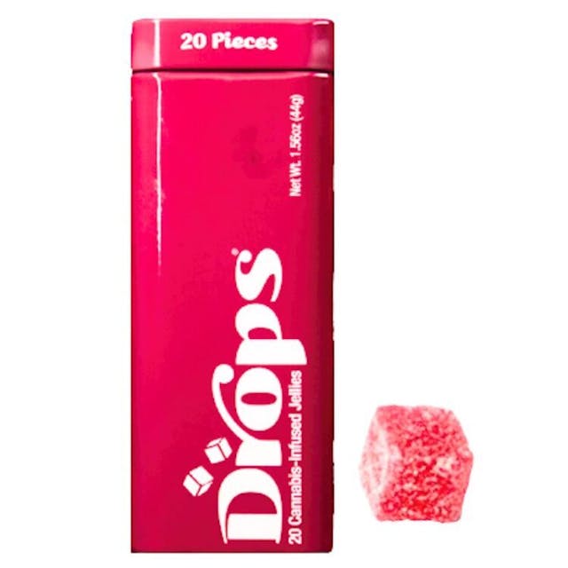 Drops - CBD Rosin Gummy - 20Pack - Edible -150 mg- (1:2 CBD Rosy) Raspberry / Blackberry Trainwreck