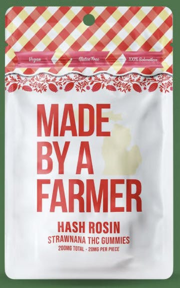 Product: Made by a Farmer | Hash Rosin Gummies - 200mg - Strawnana