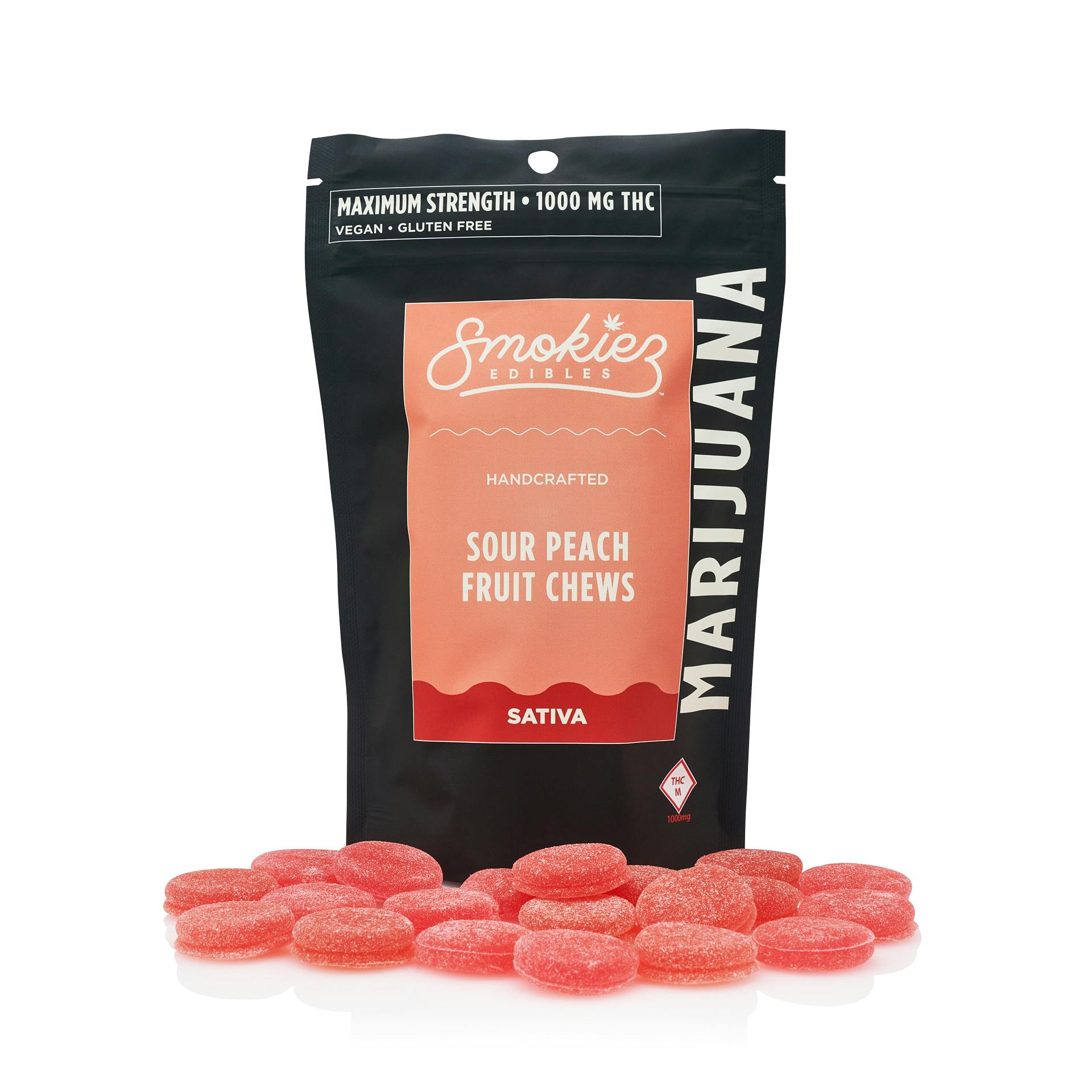 Smokiez: Gummies | Sour Peach | Sativa | 1000mg | 20pk | CODES